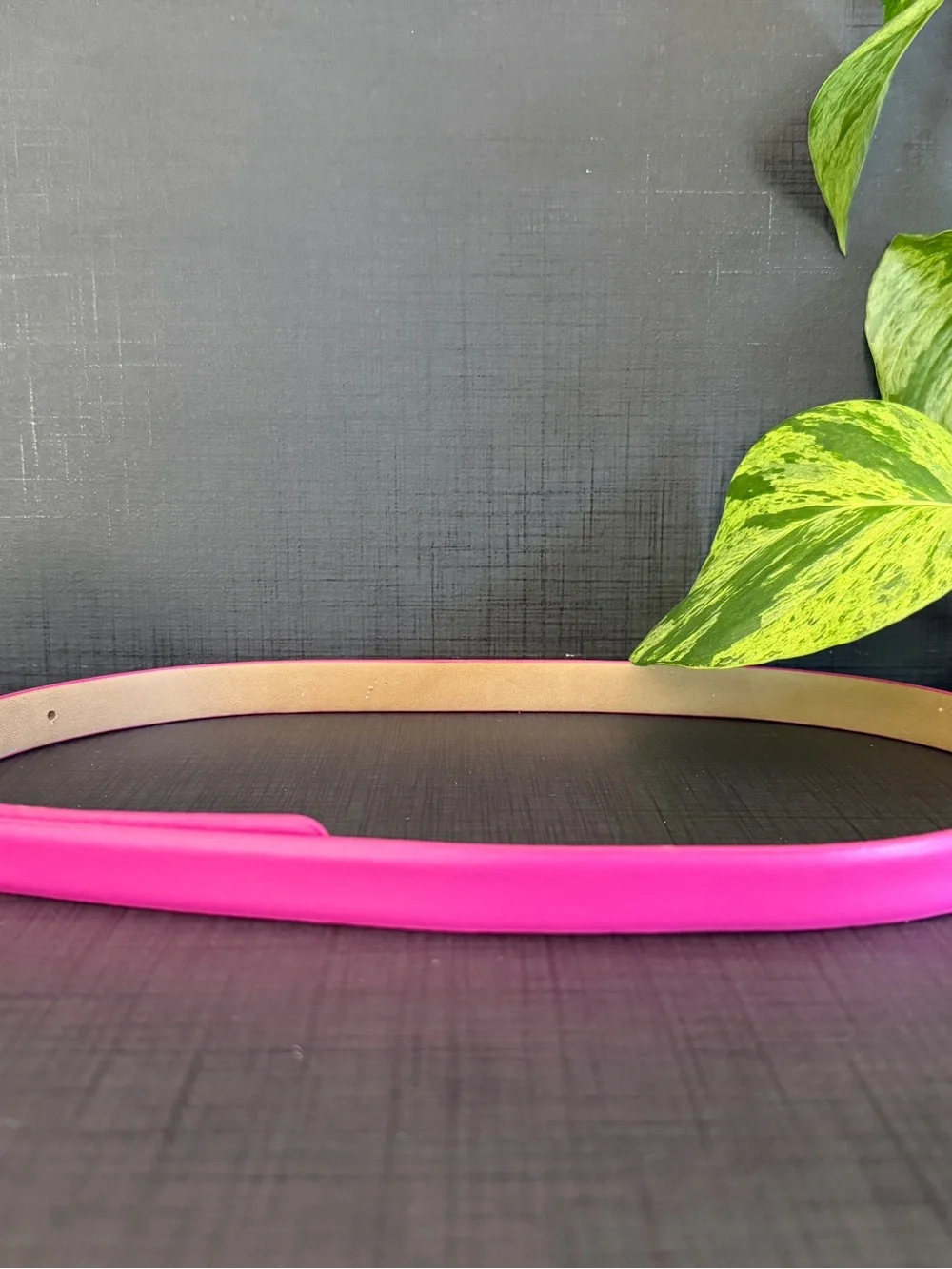 Talbots Bright Pink Leather Belt with Gold Buckle Small Colorful Layered